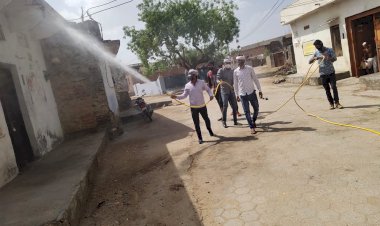 सांगवा ग्राम पंचायत में सोडियम हाइपोक्लोराइड का किया छिड़काव