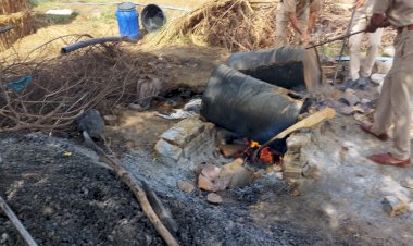 आबकारी विभाग अलवर पूर्व, रामगढ़, लक्ष्मणगढ़ टीम की पन्द्रह गांवो में सयुक्त कार्यवाही, हजारों लीटर अवैध वाश नष्ट