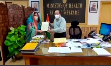 भरतपुर सांसद रंजीता कोली ने केंद्रीय स्वास्थ्य मंत्री डॉ हर्षवर्धन सिंह से मुलाकात कर सौंपा पत्र