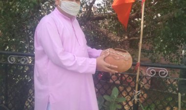 महामारी के चलते अपने घरों पर परिंडे लगा मनाई परशुराम जयंती