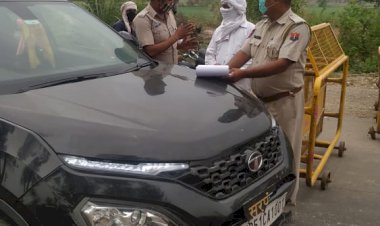 यूपी बॉर्डर स्थित बहज चोकी पर पुलिस दिन रात चौकसी कर दूसरे राज्यो से लोगो का प्रवेश रोकने में जुटी