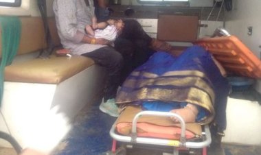 हलैना- लग्जरी गाडी का टायर फटने सें कार में सवार पति-पत्नी 3 माह की पुत्री व चालक बाल बाल बचे