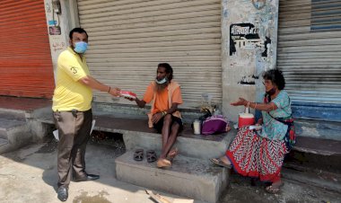 जरूरतमंद व्यक्तियों को किए भोजन के पैकेट वितरित. भाजपा अल्पसंख्यक मोर्चा की विशेष पहल