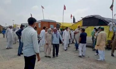 राकेश टिकेट पहूंचे राजस्थान हरियाणा बॉर्डर, तूफान से हुए नुकसान की ली जानकारी