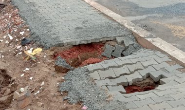 बेमौसम बारिश ने खोली घटिया निर्माण सामग्री की पोल अधिकारी देखते हुए भी कर रहे हैं अनदेखा