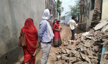 आंगनवाड़ी केंद्र का कमरा हुआ धराशायी, टला बड़ा हादसा