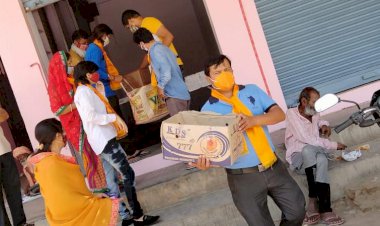 विप्र परशुराम शक्ति द्वारा चलाये जा रहे विप्र अन्नपूर्णा सेवा अभियान के तहत खैरथल में हुआ भोजन वितरण