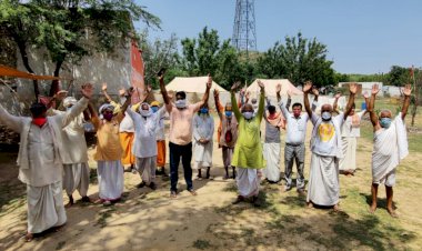 ब्रज के पर्वत आदिबद्री व कनकाचल को खनन मुक्त करने के लिए पसोपा में 132 वे दिन भी धरना जारी