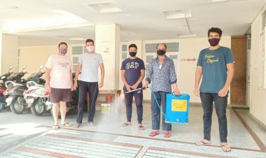 सेवा ही संगठन अभियान के अंतर्गत भाजपा कार्यकर्ताओं ने किया सोडियम हाइपोक्लोराइड का छिड़काव