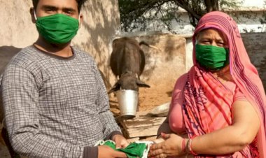 भाजपा कार्यकर्ताओ लोगो को बांटे 500 मास्क