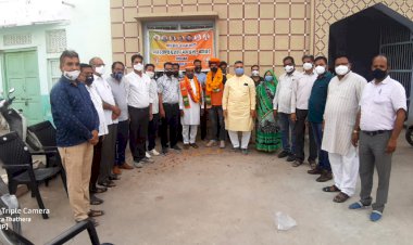 नवनियुक्त एससी मोर्चा अजमेर देहात जिलाध्यक्ष चेतन गोयर का  ब्यावर भाजपा कार्यकर्ताओं ने किया स्वागत