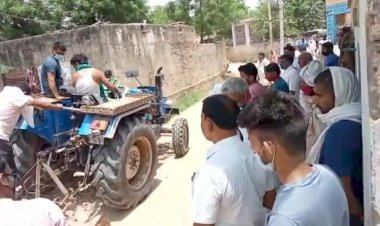 ग्राम माजरी खोला में निर्माणाधीन गौरव पथ से हटवाया अतिक्रमण