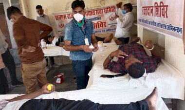 ग्राम पंचायत गाडरमाला में सामुहिक रक्तदान शिविर हुआ आयोजित
