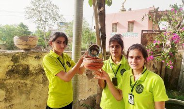 गुढ़ा गौडजी में अभियान से जागरूक होकर बांध रहे परिंडे