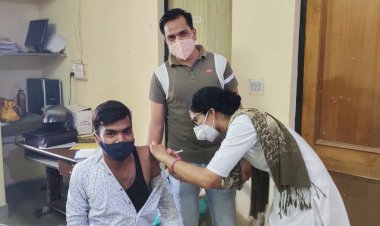 18 प्लस का वैक्सीनेशन का ग्राम पंचायत गुरला में शुरू हुआ