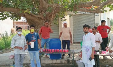 माधव शाखा ने ग्यारस पर लगाई मीठे जल की प्याऊ