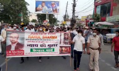 इंजीनियर राहुल शर्मा को न्याय दिलाने के लिए निकाला कैंडल मार्च