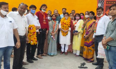 महिला मोर्चा राष्ट्रीय उपाध्यक्ष का राजगढ़ मे किया भव्य  स्वागत