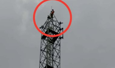 ग्रह कलेश के चलते रिलायंस टावर पर चढा एक युवक समझाइस के बाद उतरा नीचे