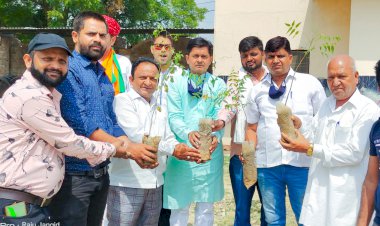 जांगिड़ समाज छात्रावास में भाजपा जिला अध्यक्ष के नेतृत्व में किया पौधारोपण