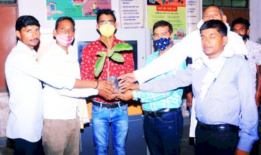 तिगांवा सरपंच संदीप तंवर ने पौधारोपण कर किया पत्रकारों का सम्मान