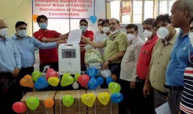 श्री जनजीवन कल्याण संस्थान ने डीग के रेफरल चिकित्सालय के लिए सोंपे चार ऑक्सीजन कंसंट्रेटर