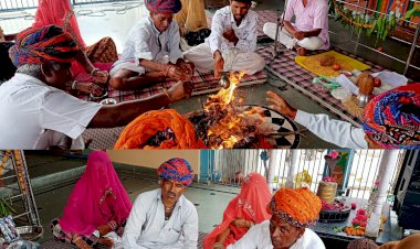 रूठे इंद्रदेव को प्रसन्न करने के लिए चारभूजा मंदिर में हवन पुजन व 24 घन्टे अखण्ड रामधुनी