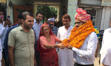 निखिल पोदार का गृह क्षेत्र में आने पर हुआ अभिन्नदन