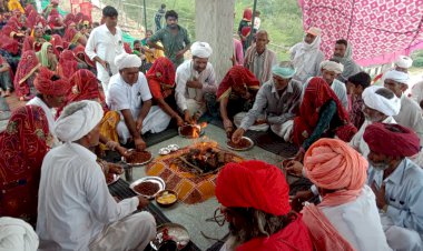 बाघोली में पहाड़ी स्थित देवनारायण मंदिर में हुई मूर्तियों की प्राण प्रतिष्ठा, श्रद्धालुओं ने दी हवन आहुतियां