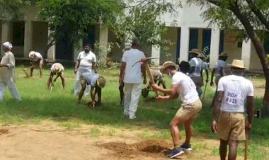 सीआईएसएफ के जवानों ने खोहर स्कूल खेल मैदान में 251 पौधे लगाये