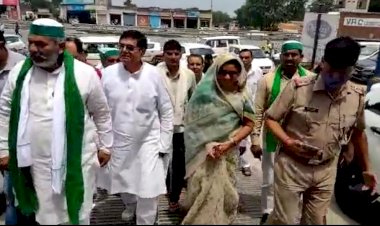 बहरोड़ पहुंचे भारतीय किसान यूनियन के राष्ट्रीय प्रवक्ता राकेश टिकैत