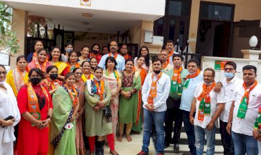 भाजपा महिला मोर्चा के नवनियुक्त कार्यकारिणी का किया भव्य स्वागत