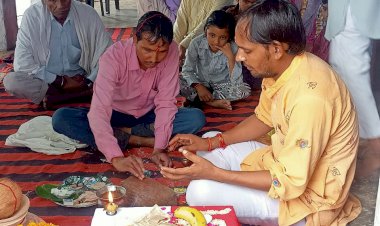 विद्यालय स्थापना को 7 साल पूरे होने पर सरस्वती मंदिर का किया भूमि पूजन