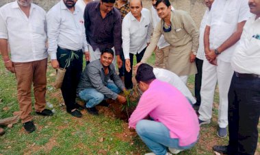 सेवानिवृत्ति के उपलक्ष पर पौधारोपण कर दी शुभकामनाए