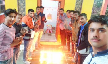 श्री राम मन्दिर निर्माण के पहली वर्षगांठ पर हुआ हनुमान चालीसा पाठ का आयोजन