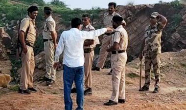 अवैध खनन के रास्ता बनाने की सूचना पर खनिज विभाग की छापामार कार्यवाही, मौके पर पाए गए वाहनो के निशान
