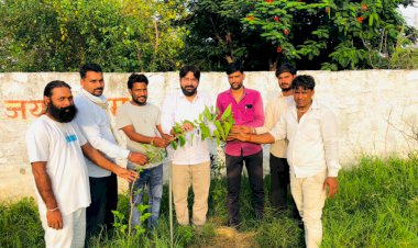 भाजपा किसान मोर्चा के वृक्षारोपण अभियान के तहत  लगाए पौधे