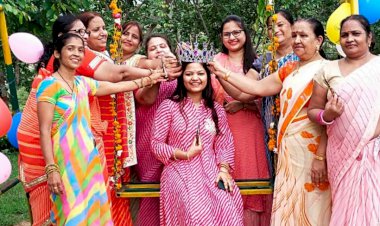 पर्यटन स्थल झरना धाम पर मनाया तीज उत्सव