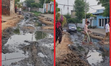 जाटौली थून के आम रास्तों पर कीचड एवं जलभराव की समस्या, आखिर कब  होगी दूर?