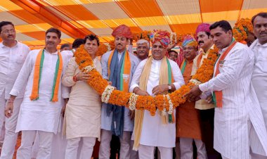जन आशिर्वाद यात्रा के दौरान बानसूर पहुचे केन्द्रीय मंत्री भूपेंद्र यादव