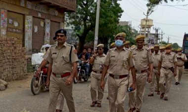 पुलिस ने डीग उपखंड के ग्रामीण अंचल में किया फ्लैग मार्च