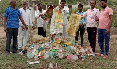 देवती राम सागर बांध हनुमान मंदिर पर साफ सफाई कर स्वच्छता का दिया संदेश