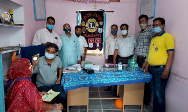 लायंस क्लब भीलवाड़ा सिटी द्वारा आयोजित कराया गया निशुल्क नेत्र जांच एवं डायबिटीज चेकअप शिविर