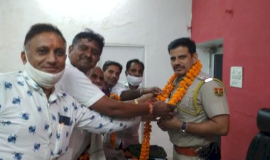 पार्षद खंडेलवाल के नेतृत्व में थानाधिकारी गोदारा का किया स्वागत