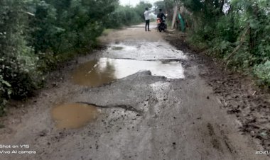 सड़क क्षतिग्रस्त होने से परेशान है चार गांवों के वाशिंदे