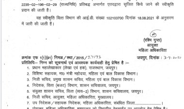 महिला पर्यवेक्षक अधिकारिता के पदो के सृजन के संबंध में स्वीकृति जारी