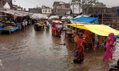 मौसम विभाग की चेतावनी के बाद बयाना में हुई झमाझम