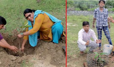 राजकीय उच्च प्राथमिक विद्यालय चावंडेरी में पौधारोपण कर देखरेख करने का लिया जिम्मा