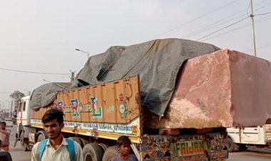 बेखौफ दौड रहे अवैध खनन सामग्री से भरे ओवरलोड वाहन