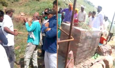 ठेकडावास पहाड मे हनुमान मन्दिर को लेकर उपजे विवाद प्रशासन ने कराया शांत